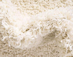 Unique Loom Solid Shag Collection Area Rug (2' 7" x 10' Runner, Pure Ivory)