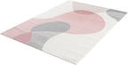 Abani Rugs Cream and Pink 4 ft. X 6 ft. Contemporary mid-Century Rug with Beige and Pink Geometric Circle. Minimalistic Design Rectangular Area Rug. Turkish Stain Resistant Area Rug.