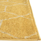 Unique Loom Trellis Frieze Collection Area Rug - Geometric (2' x 10' Runner, Yellow/ Ivory)