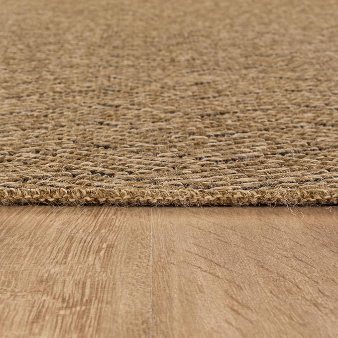 Easy Jute Rugs 10x14 Herringbone Natural Color Living Room Indoor Outdoor Area Rug for Patio and Kitchen Rug High Traffic Washable Easy to Clean Solid Boho Woven Design Carpet (10 x 14)