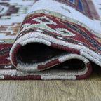 Hand Knotted Wool & Silk ECO-Friendly Oriental Area Rugs - 4'x6', Rectangle Shape, Cream Burgundy Color, Classic Oriental Traditional, Medium Pile Handmade Area Rugs (AF0102)