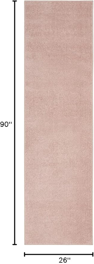 Nourison Home Nourison Essentials Pink 2'2" x 7'6" Area Rug - Easy Clean, Non Shedding, Bed Room, Living Room, Dining Room, Kitchen (8' Runner)