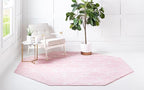Rugs.com Lattice Frieze Collection Rug – 7' 10 Octagon Light Pink Medium Rug Perfect for Living Rooms, Kitchens, Entryways