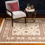 Unique Loom Voyage Collection Traditional Oriental Classic Intricate Design Area Rug (8' 0 x 8' 0 Square, Ivory/Gold)