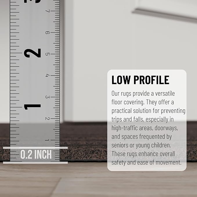 Ottomanson 2'7" x 15' Hallway Runner with Scraper Pile - Extra Durable Non-Slip Rug Mat for Indoor & Outdoor Use - Ideal for Kitchen, Entryway & Garage - High-Traffic Carpet, Brown