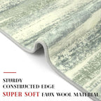 Modern Abstract Runner Rug 2x6, Sage Green Grey Washable Entryway Runner Non-Slip Soft Hallway Rug Runner Thin Print Faux Wool Carpet for Kitchen Bedroom Laundry Room Indoor