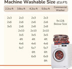 Area Rug 5x7 Rug Machine Washable Non-Slip Low Pile Print Pattern Western Rug for Living Room Bedroom Entryway Tribal Series -Red/Orange