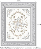 SOULFUL Medium Pile 8x10 Rugs for Living Room - Cozy Soft Underfoot Large Area Rug - Light Taupe Boho Floral - Washable Non-Slip - Perfect for Bedroom Kids Room Under Dining Table Office