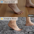 5x7 Area Rugs for Living Room Bedroom, Soft Fluffy Shaggy Bedside Rug, Indoor Floor Carpet for Kids Playroom, Dorms, Nursery Rooms, Home Decor (Grey 5'x7')