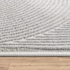 Paco Home Modern Area Rug with Minimalist Arched Lines in Neutral Grey, Size: 5'3" x 7'3"