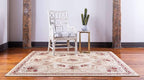 Unique Loom Versailles Collection Traditional Classic Floral Motif Area Rug (4' 0 x 4' 0 Square, Ivory/ Tan)