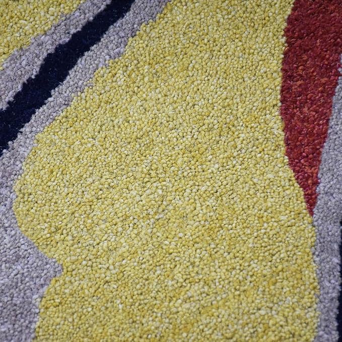 Rugsotic Carpets Hand Tufted Wool ECO-Friendly Area Rugs - 10'x10', Square Shape, Camel, Floral Modern Design, High Pile Thick Handmade Anti Skid Area Rugs for Living Room, Bed Room (K00219)