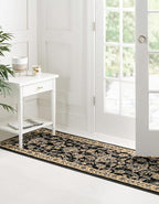 Unique Loom Sialk Hill Collection Area Rug - Washington (2' 2" x 8' 2" Runner Black/Gray)
