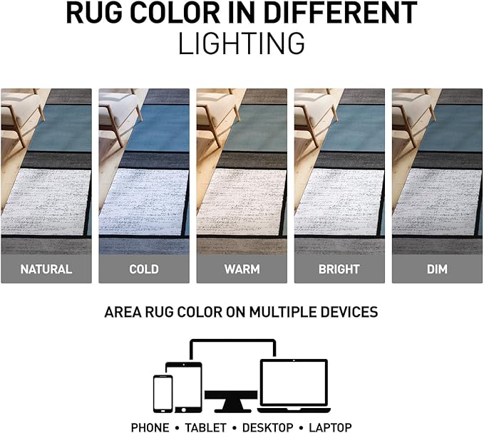 Rugshop Modern Geometric Boxes Blue Area Rug, Non-Shedding Square Carpet for Bedroom, Dining Room, or Home Office, 6'6" x 6'6"