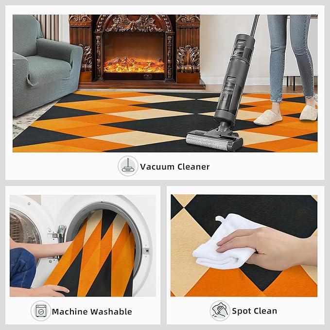 3x4 Geometric Rugs for Entryway - Diamond Shape Pattern Kids Bedroom Rug, Modern Minimalism Mudroom Rug Soft for Coffee Shop Living Room Under Table Game Room