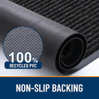 OLANLY Front Door Mat Indoor Outdoor Entrance, Waterproof Heavy Duty Doormat, Fade Resistant, Low Profile, Easy Clean Patio Porch Welcome Floor Mats for Entry, 71x34, Off-Black