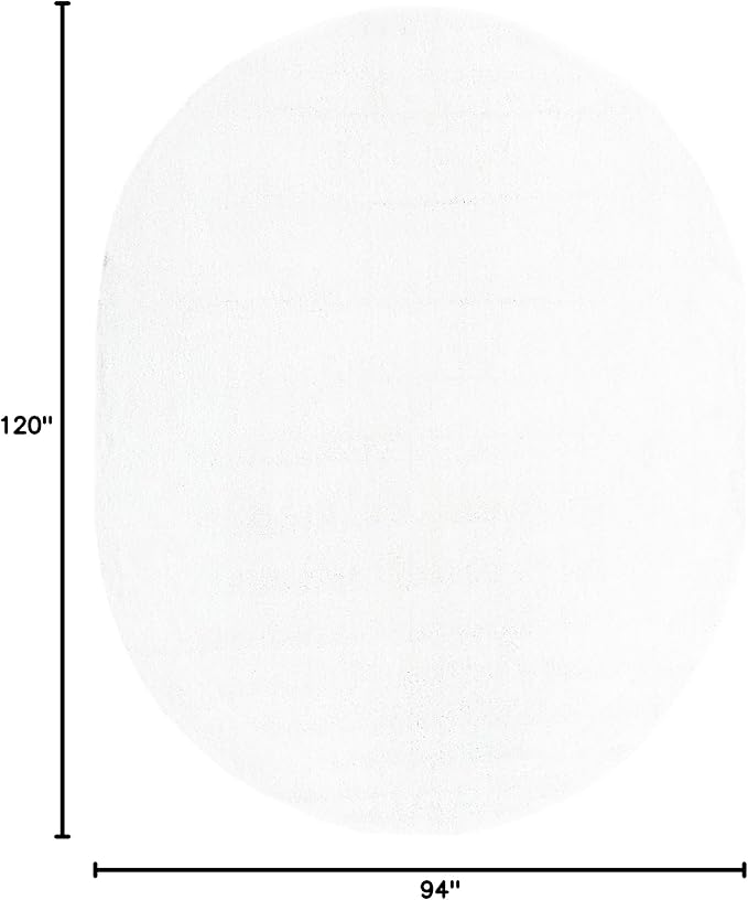 Unique Loom Solo Collection Area Rug - Calabasas (7' 10" x 10' Oval, Snow White)