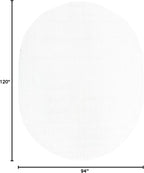 Unique Loom Solo Collection Area Rug - Calabasas (7' 10" x 10' Oval, Snow White)