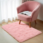Zentavio Bedside Rugs Small 2x3 Shag Entry Entrance Rugs Soft Girls Bedroom Carpet Area Rugs for Dorm College Essentials Non-Slip Living Room Throw Rug Home Decor Aesthetic Nursery Pink