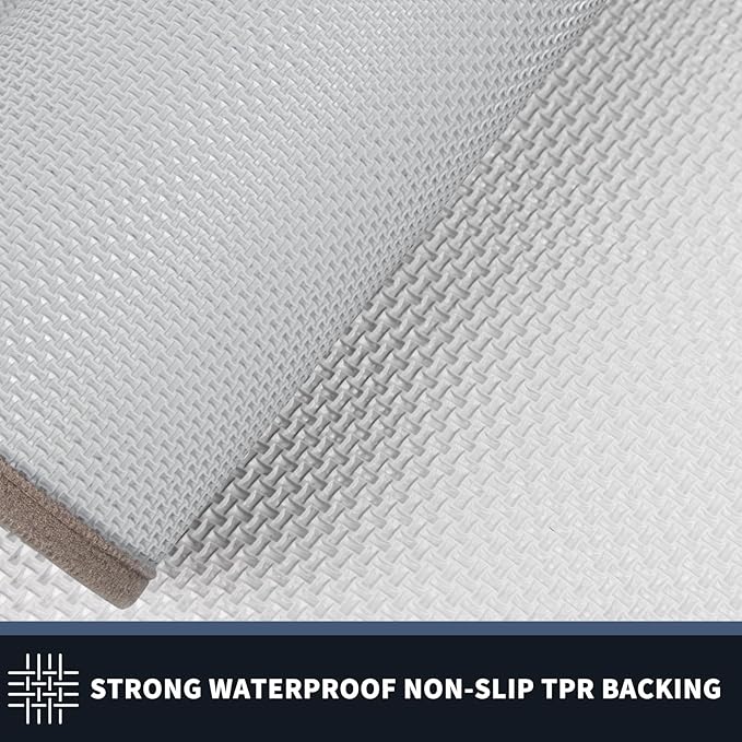 PURRUGS Dirt Trapping Door Mat 24" x 36", Non-Slip/Skid Machine Washable Entryway Rug, Shoes Scraper, Throw Rug, Super Absorbent Area Rug for Muddy Wet Shoes and Paws, Beige & Grayish Brown