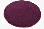 Unique Loom Solid Shag Collection Area Rug (6' 1" Round, Eggplant Purple)