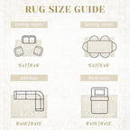 6x9 Area Rugs for Living Room: Washable Vintage Floral Rug Low Pile Non-Slip Boho Carpet for Bedroom Nursery Dining Room (Beige, 6'x9')