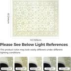 LIVEBOX Washable Area Rug 8x10 - Large Beige Boho Living Room Rug Vintage Rugs for Bedroom, Non-Slip Retro Floral Carpet Print Distressed Accent Rugs for Dining Room Home Office