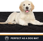 PURRUGS Dirt Trapping Door Mat 32" x 70", Non-Slip Machine Washable Entry Rug, Shoe Scraper, Dog Doormat, Super Absorbent Welcome Mat for Front & Back Door, Muddy Wet Shoes & Paws, Black