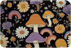 Erosebridal Trippy Mushroom Bathroom Rugs Groovy Floral Bath Mat Cute Rainbow Non Slip Bath Rugs Two Groovy Party Boho Hippie Mushroom Fluffy Plush Rugs 20x32 Retro Party Decorations Shower Carpet