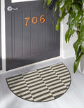 Unique Loom Outdoor Striped Collection Area Rug - Striped (2' 7" x 4' 1" Hearth Charcoal/Ivory)