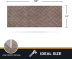 PURRUGS Dirt Trapping Door Mat 24" x 59", Non-Slip Machine Washable Entry Rug, Shoe Scraper, Dog Doormat, Super Absorbent Welcome Mat for Front & Back Door, Muddy Wet Shoes & Paws, Grayish Brown