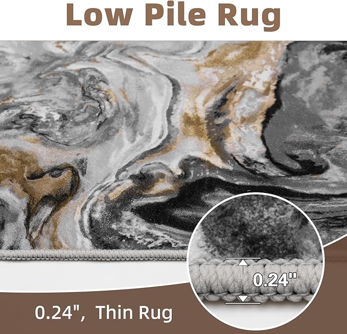 3x5 Washable Area Rugs for Living Room, Modern Abstract Rug Entryway Kitchen Non Slip Throw Rug, Stain Resistant Carpet for Dining Room Playroom Bedroom, Pet & Kids Friendly