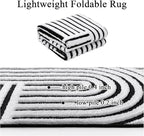 SHACOS Soft Cozy Fluffy Arch Pattern High Low Pile Area Rugs 6'x9' Large Non Slip Washable Modern Geometric Rug Scandinavian Minimalist Carpet for Living Room Bedroom Dining Room, Black White