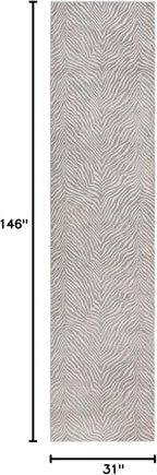 Unique Loom Finsbury Collection Area Rug - Meghan (2' 7" x 12' 2" Runner, Gray and Ivory)