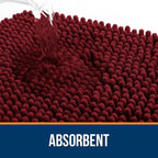 OLANLY Toilet Rugs U-Shaped 24x20, Extra Soft Absorbent Chenille Contour Bathroom Rugs for Toilet, Dry Quickly, Machine Washable, Non-Slip Bath Mat, Burgundy