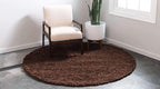 Unique Loom Solid Shag Collection Area Rug (8' Round, Chocolate Brown)