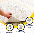 Muddy Mat® | Super Absorbent Door Mat Indoor, Microfiber Quick Dry Chenille Entryway Rug, Non-Slip Front Door Mat, Indoor Mats for Entryway, Machine Washable Pet Rug, White 36"x60"