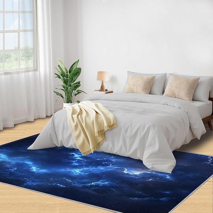 2x3 Lightning Rugs for Entryway - Natural Weather Small Area Rugs, Thunderstorm Lightning Laundry Room Carpet Non Slip Accent Throw Rug for Bathroom Kitchen Sink Front Door