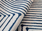 GLN Rugs Contemporary Collection - Machine Washable Area Rug, Contemporary Washable, Non Slip, Low Pile Chenille Rug, Living Room, Bedroom, Kitchen Rug (5'3" Round Blue Ivory)