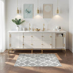 Lahome Moroccan Kitchen Runner Rug - 2X4 Rug Non-Slip Area Rug Small Accent Distressed Throw Rugs Floor Carpet for Door Mat Entryway Bedrooms Laundry Room Decor (Rectangle - 2’ X 4’, Gray)