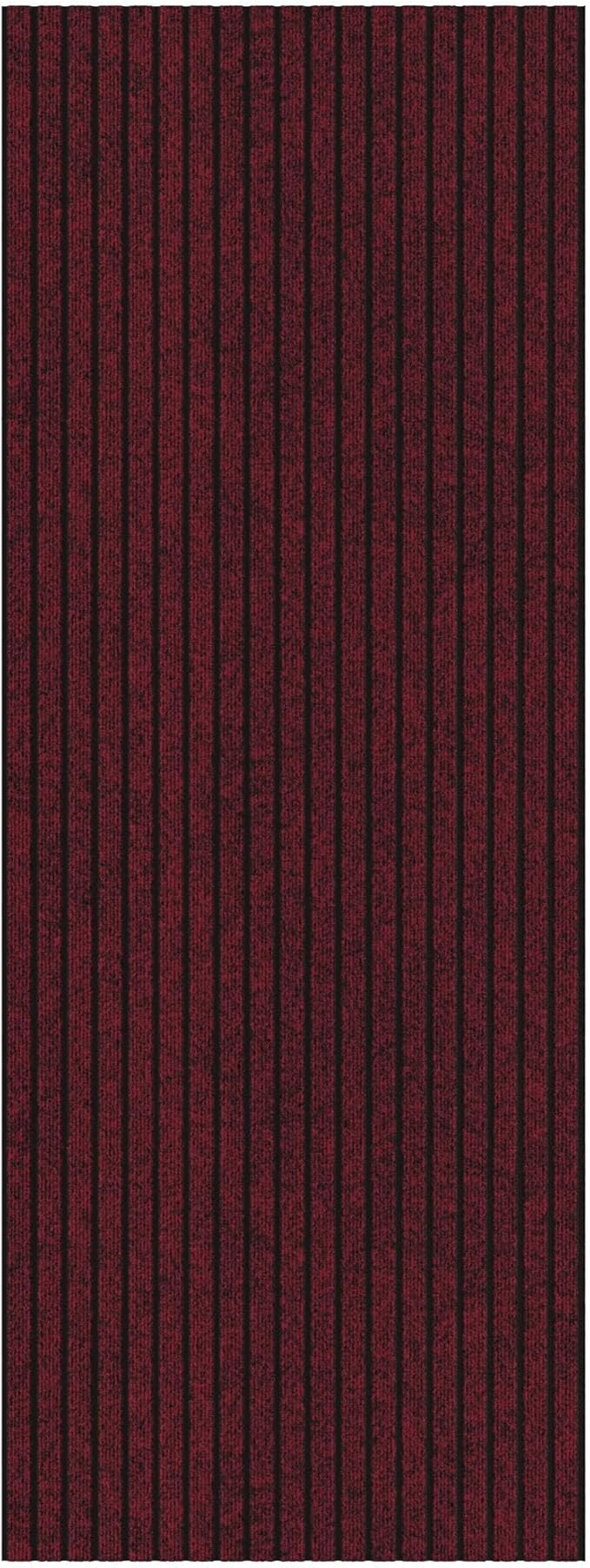 Ottomanson 2' x 7' Hallway Runner with Scraper Pile - Extra Durable Non-Slip Rug Mat for Indoor & Outdoor Use - Ideal for Kitchen, Entryway, Patio & Garage - High-Traffic Carpet, Red
