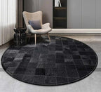 Round Area Rug – Soft Modern Carpet for Living Room, Bedroom, Entryway – Non-Slip Durable Floor Mat for Home Décor (Black_5X5)