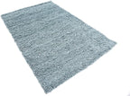 Unique Loom Solid Shag Collection Area Rug (4' 1" x 6' 1" Rectangle, Light Slate Blue)