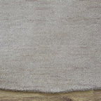 Hand Knotted Loom Wool ECO-Friendly Area Rugs - 8'x8', Round, Beige Color, Solid Plain Design, High Pile Thick Handmade Anti Skid Area Rugs for Living Room, Bed Room (L00111)