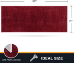 PURRUGS Dirt Trapping Door Mat 24" x 59", Non-Slip Machine Washable Entry Rug, Shoe Scraper, Dog Doormat, Super Absorbent Welcome Mat for Front & Back Door, Muddy Shoes & Paws, Burgundy Red