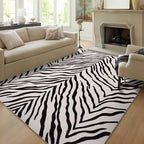 YIHOUSE Tiger Washable Area Rugs 8'x10', Black and Beige Modern Rug for Living Room, Bedroom, Ultra Thin Animal Stripe Print Rug for Girls Boys Nursery, Playroom, Dorm Room