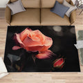 3x5 Florals Dorm Rug - Natural Flowers Small Rugs for Bedroom, Realistic Rose Area Rug Washable Non Slip for Bedroom Kitchen Living Room Entryway