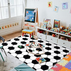 Soft Soccer Rugs for Bedroom, Machine Washable, Cute Bedside Boys Area Rug for Kids Toddlers Teens, Soccer Lovers Home Decor Indoor Carpet for Living Room, Dorms, Nursery, 3x4 FT