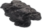 Real Sheepskin Rug 4x6 ft | Sheepskin Rugs for Living Room and Sofa | Bedside Rugs for Bedrooms | Large Fluffy Rug is Breathable & Heat-regulating in Color Dark Grey