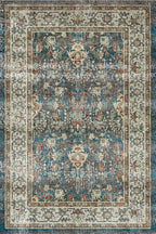 Dripex Vintage Washable Area Rug - 2x4 Indoor Door Mat Oriental Medallion Accent Throw Rug Distressed Foldable Non-Slip Low-Pile Bathroom Kitchen Rug for Entryway Laundry Room Living Room Bedroom